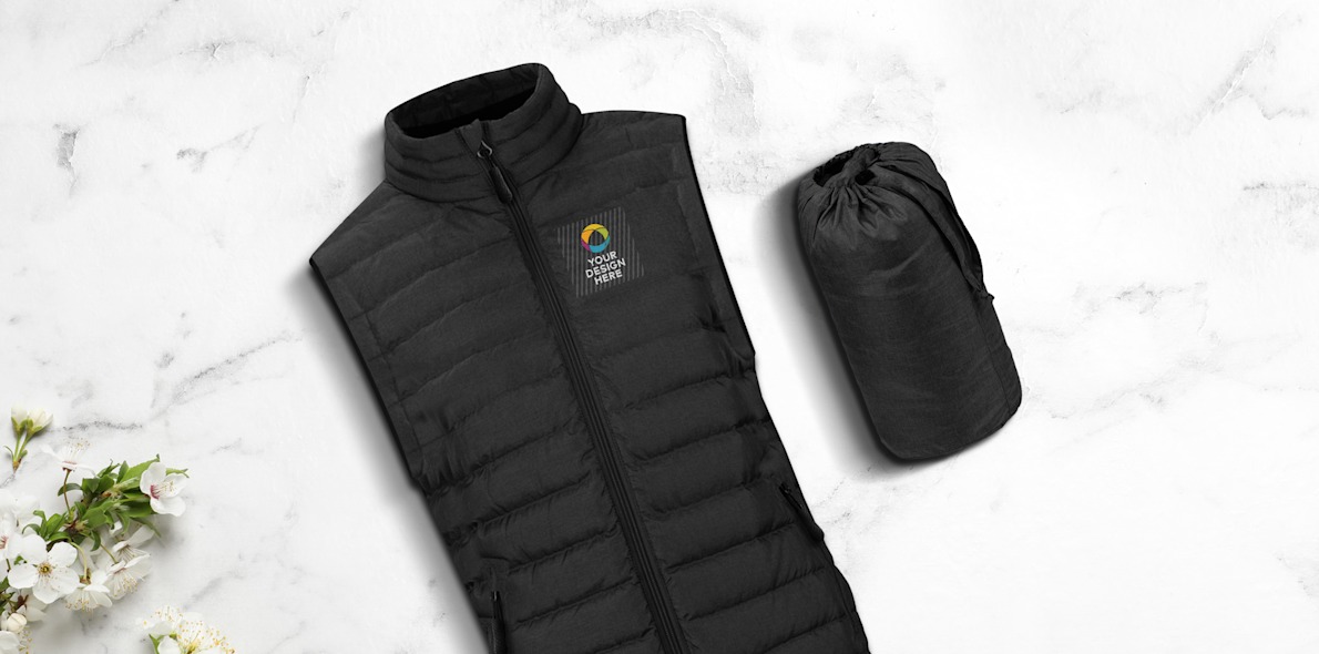 Ladies sleeveless puffer jacket online